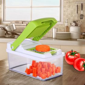 Vegetable Slicer Quick Potato Tomato Fruit Cutter Set with 3 Blades Stainless Steel Food Chopper