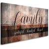 Canvas Wall Art for Living Room,Family Grateful Thankful Blessed,Family Wall Decor,Christian Wall Decor,Blessed Wall Decor,Artwork Framed Painting Hom