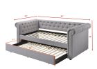 ACME Justice Daybed & Trundle (Twin Size), Smoke Gray Fabric (1Set/3Ctn) 39405