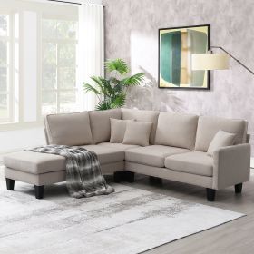 [VIDEO provided][New]90*88" Terrycloth Modern Sectional Sofa,5-Seat Practical Couch Set with Chaise Lounge,L-Shape minimalist Indoor Furniture with 3