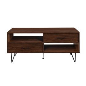 Modern Hairpin-Leg Coffee Table ‚Äì Dark Walnut