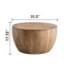 31.50"Vintage Style Bucket Shaped Coffee Table for Office, Dining Room and Living Room