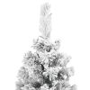 Slim Artificial Christmas Tree with Flocked Snow Green 8 ft PVC