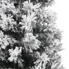 Slim Artificial Christmas Tree with Flocked Snow Green 8 ft PVC