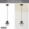 Vintage Farmhouse Pendant Light Rustic Metal Caged Pendant Lights Black Cage Hanging Lamp for Kitchen Island Entryway Bedrooms Living Room Barn,Adjust