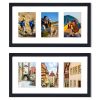 2Pcs Picture Frame 3 Opening Collage Frame 3 5x7IN Photo Black Picture Frame Desktop Wall Mounted Display Frame For Home Decoration