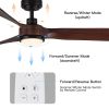 52 in. Outdoor&Indoor 3 Blades Walnut Wood Ceiling Fan with Light and DC Reversible Motor, Remote Control included