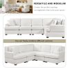 U_Style Sectional Modular Sofa with 2 Tossing cushions and Solid Frame for Living Room