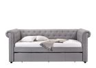 ACME Justice Daybed & Trundle (Twin Size), Smoke Gray Fabric (1Set/3Ctn) 39405