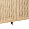 62.20"Elegant and Functional 4-Door Rattan Decorative Storage Cabinet,for Bedroom,Living Room,Office,Easy Assembly