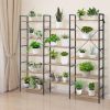 Large Triple Wide Floor Standing Bookcase Display Shelf with Metal Frame