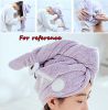 Cute Microfiber Hair Drying Towel Hair Turban for Long Hair Absorbent Water; Purple