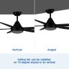 56 in. Outdoor/Indoor Matte Black integrated LED Ceiling Fan with Remote Control, DC Motor