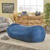 Jasper Traditional 8 Foot Cylindrical Suede Bean Bag, Blue