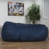 Jasper Traditional 8 Foot Cylindrical Suede Bean Bag, Blue