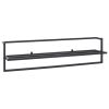 Towel Rack Black 37.4"x9.8"x8.7" Iron