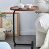 2-pieces Brown C-shaped Side Table, Small Sofa Table for Small Spaces, Living Room, Bedroom