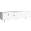 U-Can Modern TV Stand with 5 Champagne Legs - Durable, Stylish and Spacious, TVs Up to 75''