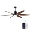 66 in. Integrated LED Farmhouse  Smart Ceiling Fan with Distressed Wood Blades