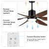 66 in. Integrated LED Farmhouse  Smart Ceiling Fan with Distressed Wood Blades