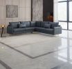 L-Shaped Corner Sectional Technical leather Sofa-Dark Grey;  92.5*92.5''