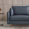 L-Shaped Corner Sectional Technical leather Sofa-Dark Grey;  92.5*92.5''