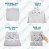 Hooded Baby Towels 33x33 Inches with Elephant Face Light Gray Baby Bath Towels Hooded with Ears 100% Woven Terry Cotton Hooded