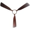 52 in. Outdoor&Indoor 3 Blades Walnut Wood Ceiling Fan with Light and DC Reversible Motor, Remote Control included