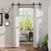 Bi-Folding Sliding Barn Door Hardware Track Kit, Black Roller Kit for Doors, J Shape(No Door) (4 Doors-6 FT-J Shape)