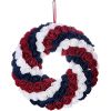 Patriotic Americana Wreath;  Boxwood Handcrafted Memorial Day Wreath Festival Garland Decoration