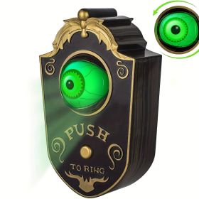 Halloween Decoration, Ghost Doorbell Animated Eyeball Halloween Decoration With Spooky Sounds, Trick Or Treat Activities For Kids, Haunted House Hallo (Color: Black)