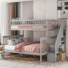 Twin over Full Stairway Bunk Bed with Storage