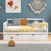 Full Size Daybed Wood Bed with Twin Size Trundle