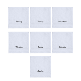 Customized Seven Days Towels - Washcloths - Set of 2 (Color: White)