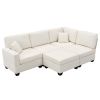 89.8*60.2" Modern Sectional Sofa,5-Seat Modular Couch Set with Convertible Ottoman,L-Shape Linen Fabric Corner Couch Set with 2 Pillows for Living Roo