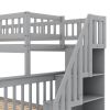 Twin over Full Stairway Bunk Bed with Storage