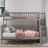 Twin over Full Stairway Bunk Bed with Storage