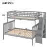 Twin over Full Stairway Bunk Bed with Storage