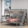 Twin over Full Stairway Bunk Bed with Storage