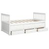 Captain's Bed Twin Daybed with Trundle Bed and Storage Drawers, White