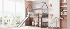 Twin Loft Bed with Slide;  House Bed with Slide