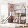 Twin Loft Bed with Slide;  House Bed with Slide