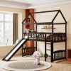 Twin Loft Bed with Slide;  House Bed with Slide