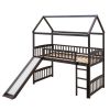 Twin Loft Bed with Slide;  House Bed with Slide