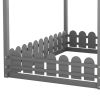 (Slats are not included) Full Size Wood Bed House Bed Frame with Fence;  for Kids;  Teens;  Girls;  Boys