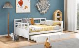 Full Size Daybed Wood Bed with Twin Size Trundle