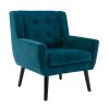 Modern Soft Velvet Material Ergonomics Accent Chair Living Room Chair Bedroom Chair Home Chair With Black Legs For Indoor Home