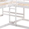 Full and Twin Size L-Shaped Bunk Bed with Slide and Short Ladde