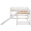 Full and Twin Size L-Shaped Bunk Bed with Slide and Short Ladde