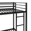 Twin over Twin Metal Bunk Bed;  Low Bunk Bed with Ladder